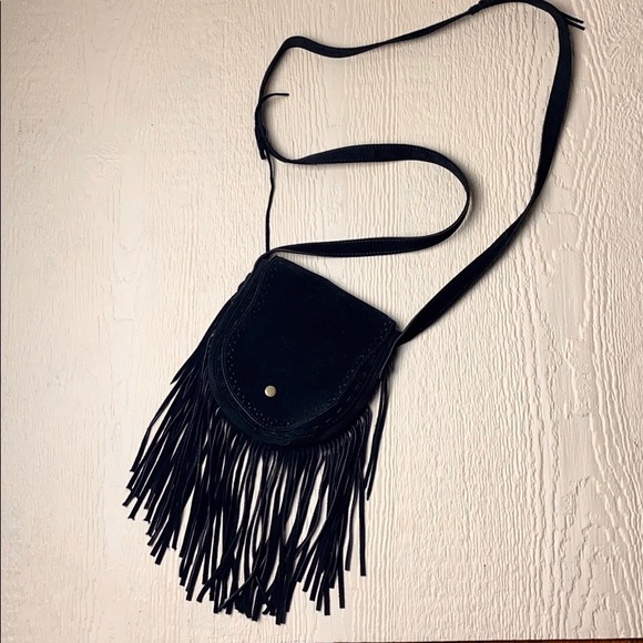 Steve Madden Handbags - Steve Madden Leather Suede Fringe Crossbody Bag